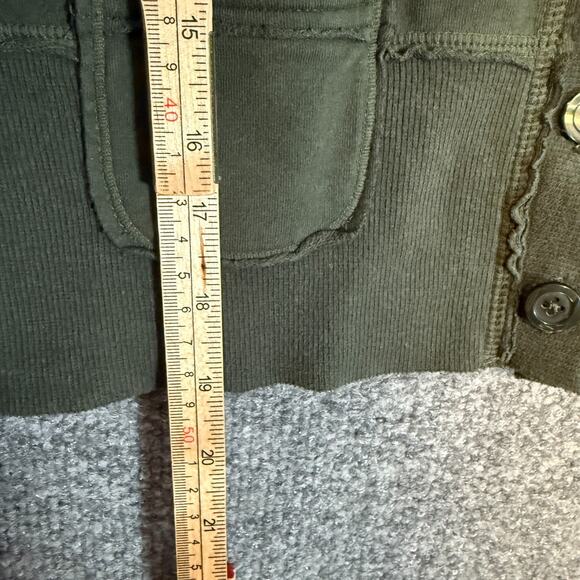 American Eagle Sweater Women Large Green Cardigan Button Front Crop Y2K Vintage - Picture 10 of 11